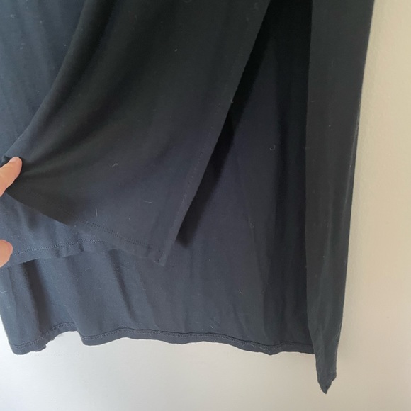 Z Supply Black Airy Short Sleeve Slit Side Jersey Tunic Top or Dress Size Large - Picture 6 of 12